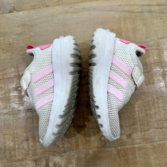 Adidas baby girl Tr23 walker tennis shoes sneakers pink white stripe - Picture 4 of 12